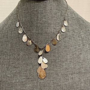 NWT Signed Flat Teardrop Bead Vintage Lariat Necklace